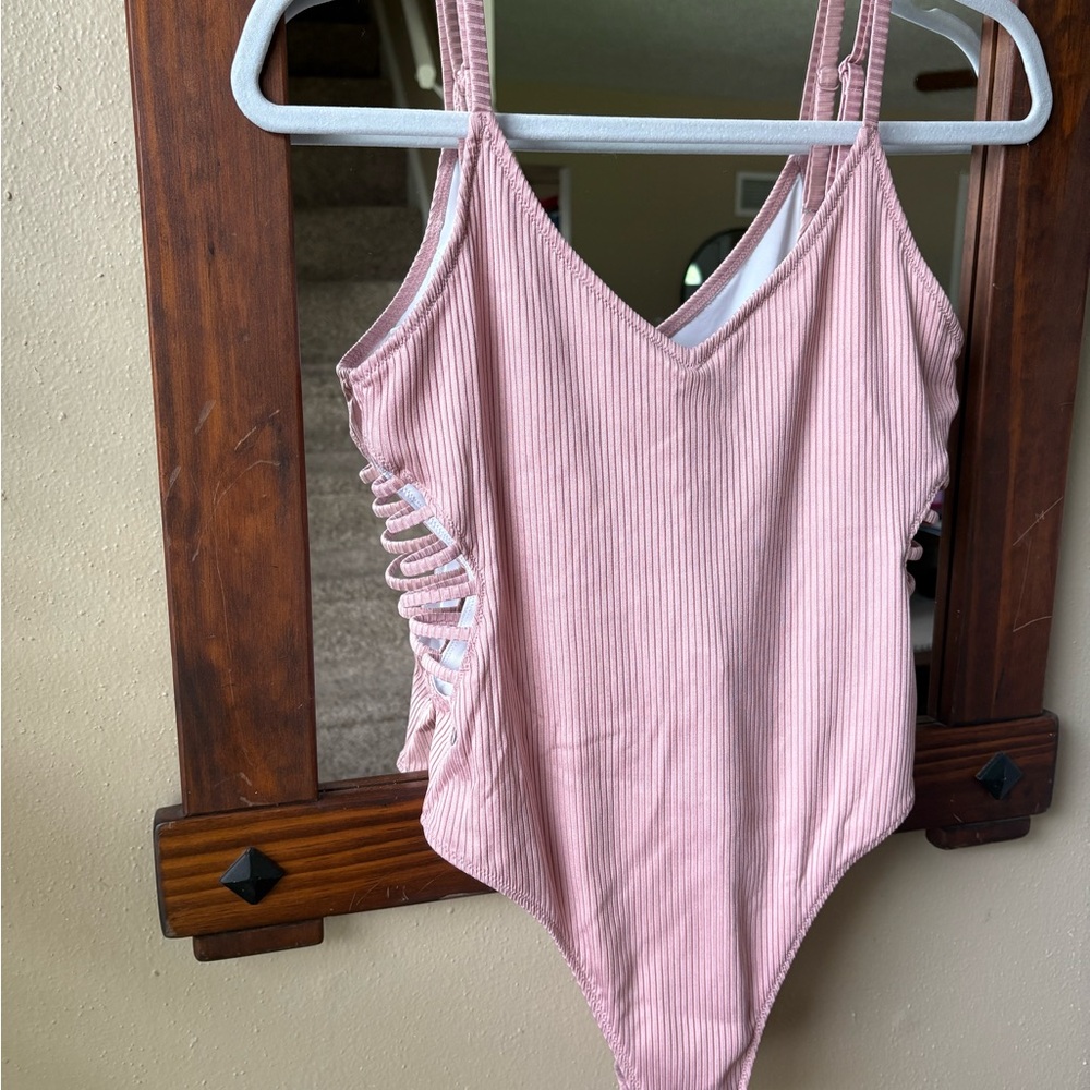 Pinko Blush Ribbed Swimsuit